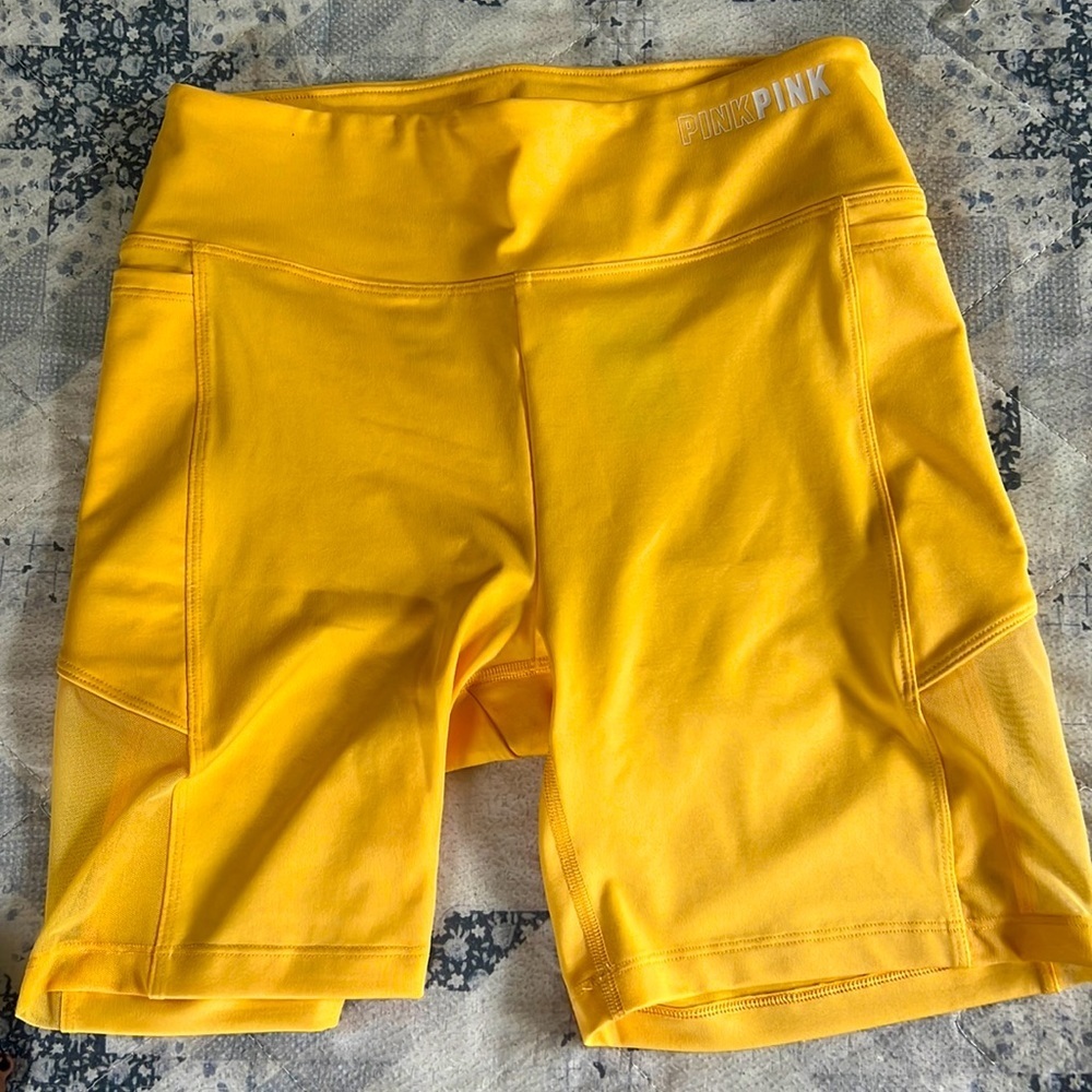 Pink Victoria’s Secret yellow active shorts size: M
